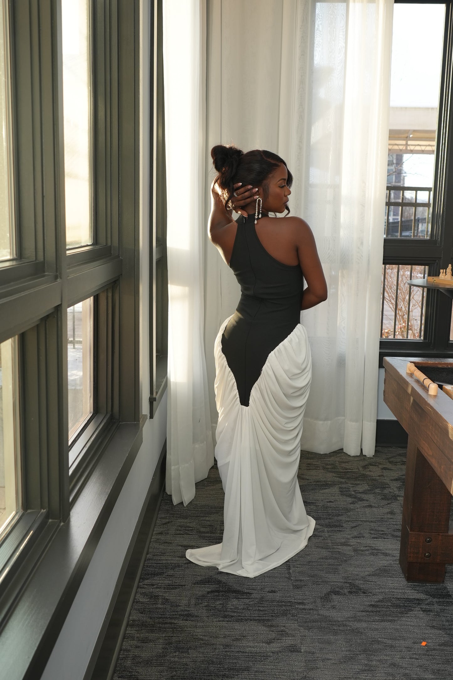 Roxy Noir Blanc Gown