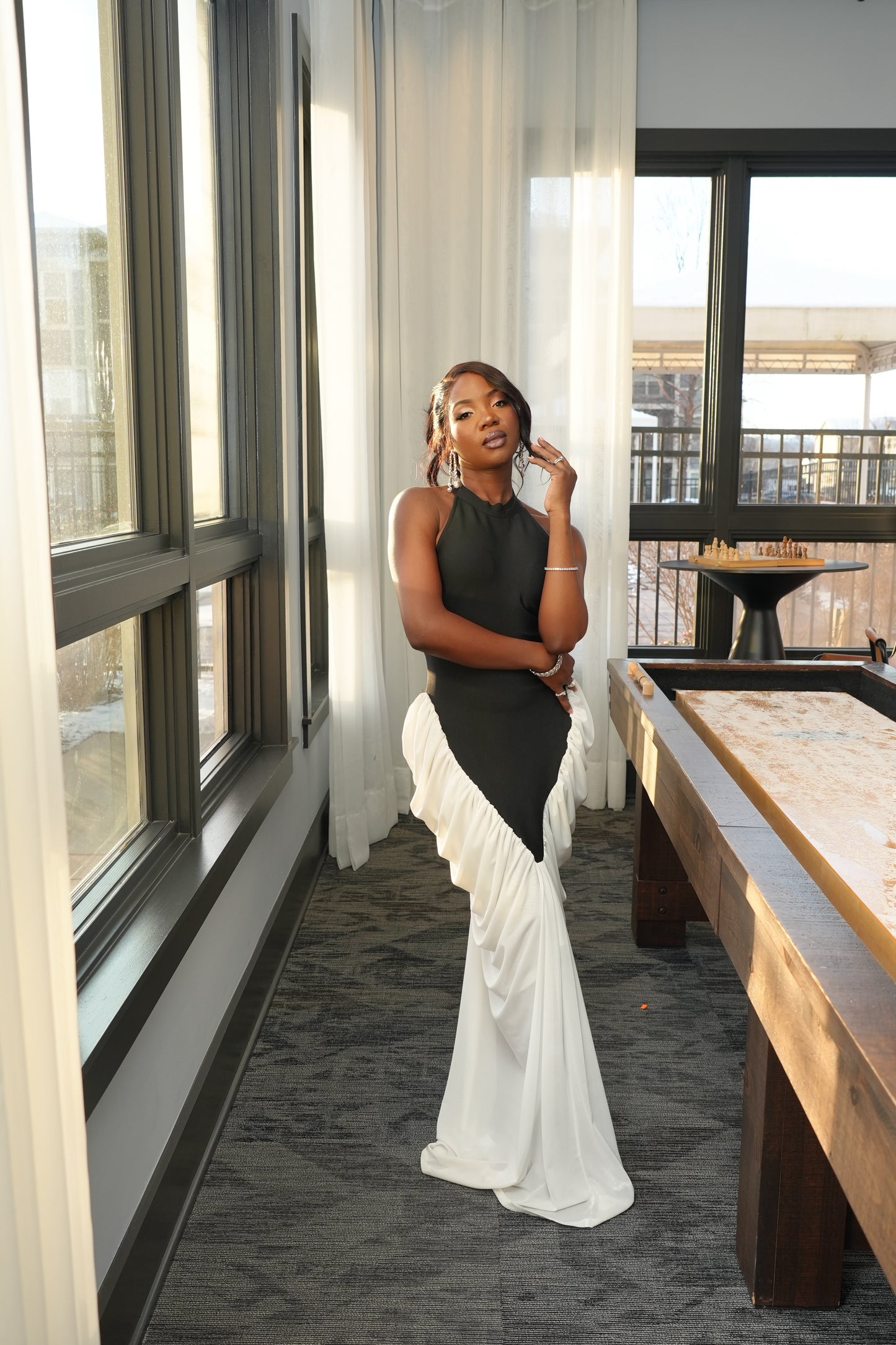 Roxy Noir Blanc Gown