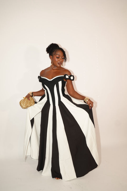 The Luxe Stripe Gown