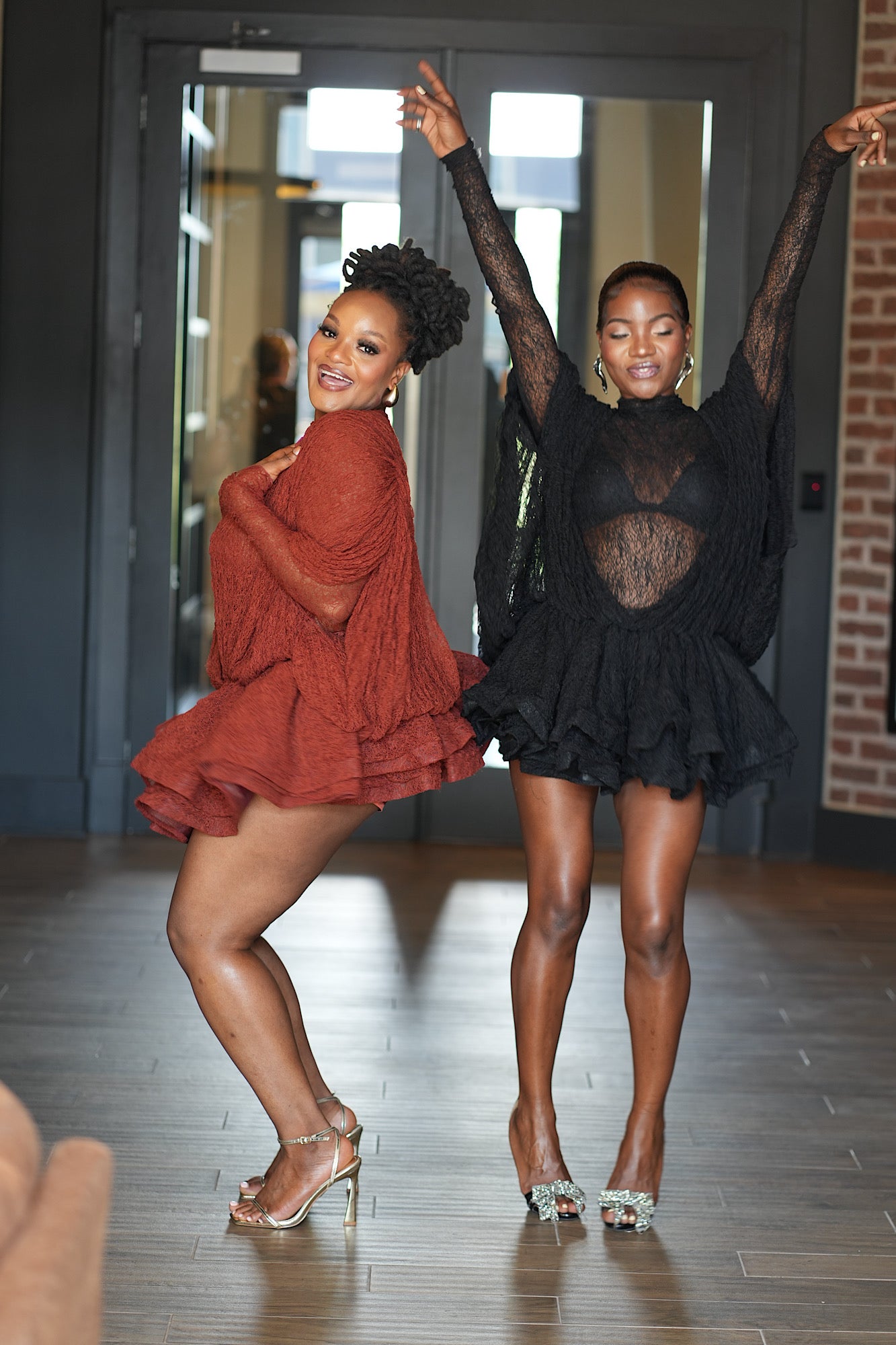 Romance in Lace Mini Gown -Black